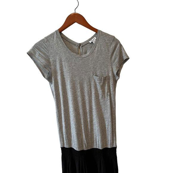 Splendid Mixed Media Color Block One Piece Jumpsuit in Black & Gray S - Picture 2 of 6